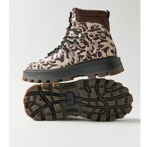 UO Tina leopard Hiker Boots